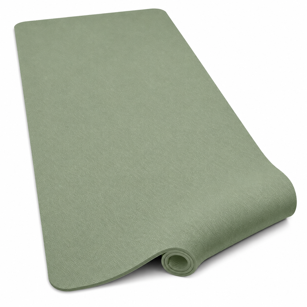 Tapis de yoga confortable en TPE vert sauge 183x61 cm épaisseur 8 mm