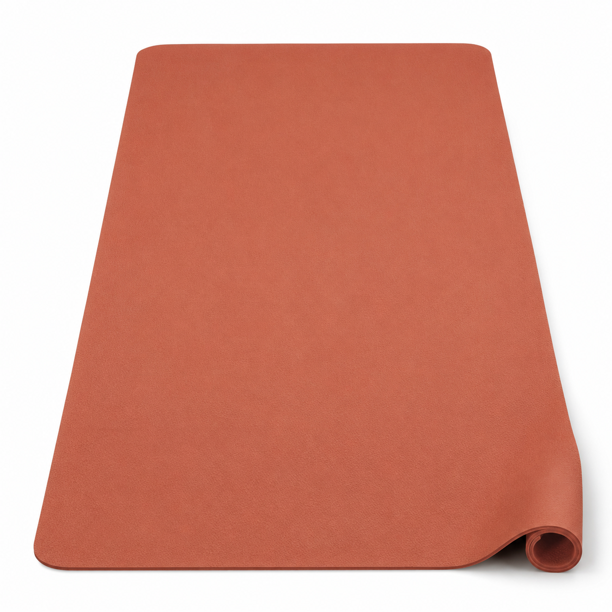 Tapis de yoga en caoutchouc naturel terracotta 185x68 cm épaisseur 4 mm