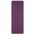 Tapis de yoga en PVC violet prune avec repères 173x61 cm épaisseur 6 mm