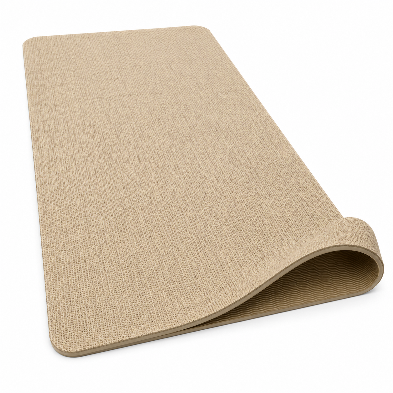 Tapis de yoga en jute naturelle et TPE beige 183x61 cm épaisseur 5 mm