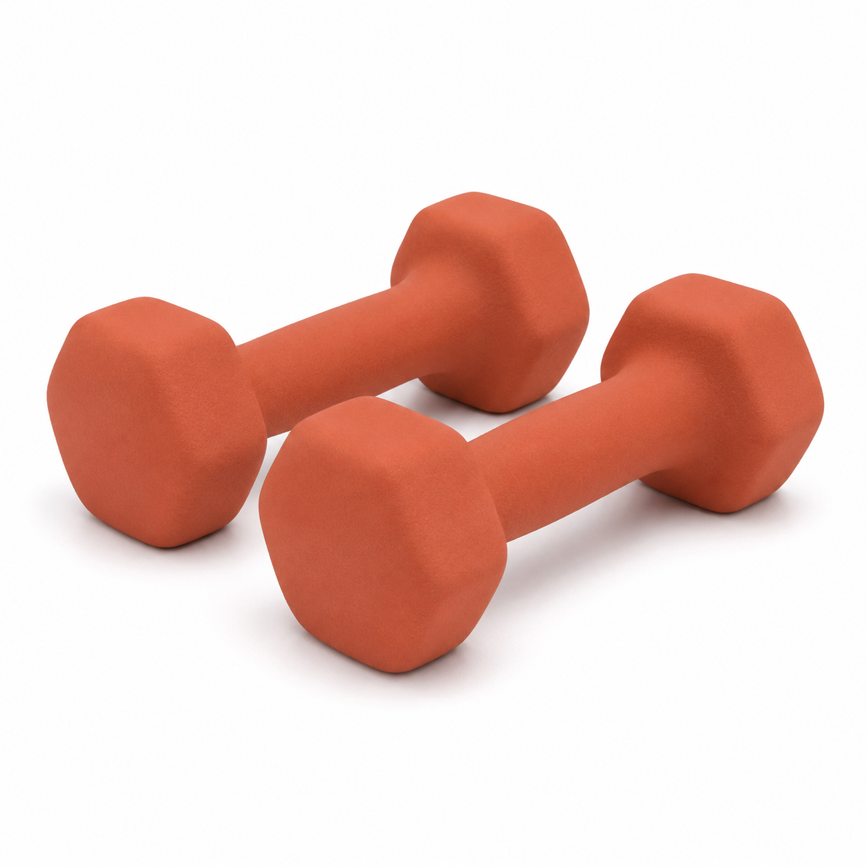 Paire d’haltères en néoprène terracotta 2x3 kg prise ergonomique