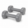 Paire d’haltères en vinyle gris 2x4 kg surface facile à nettoyer