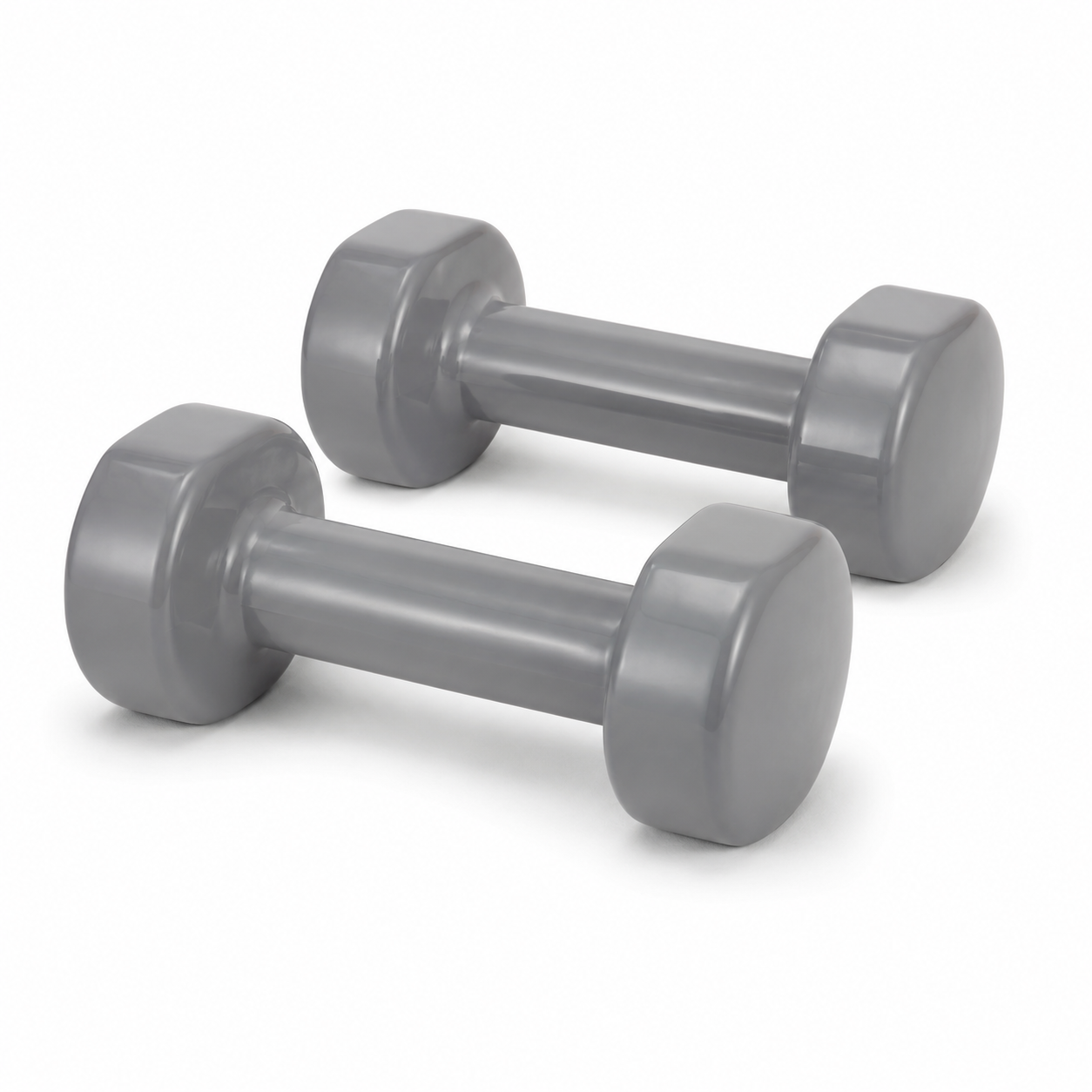 Paire d’haltères en vinyle gris 2x4 kg surface facile à nettoyer