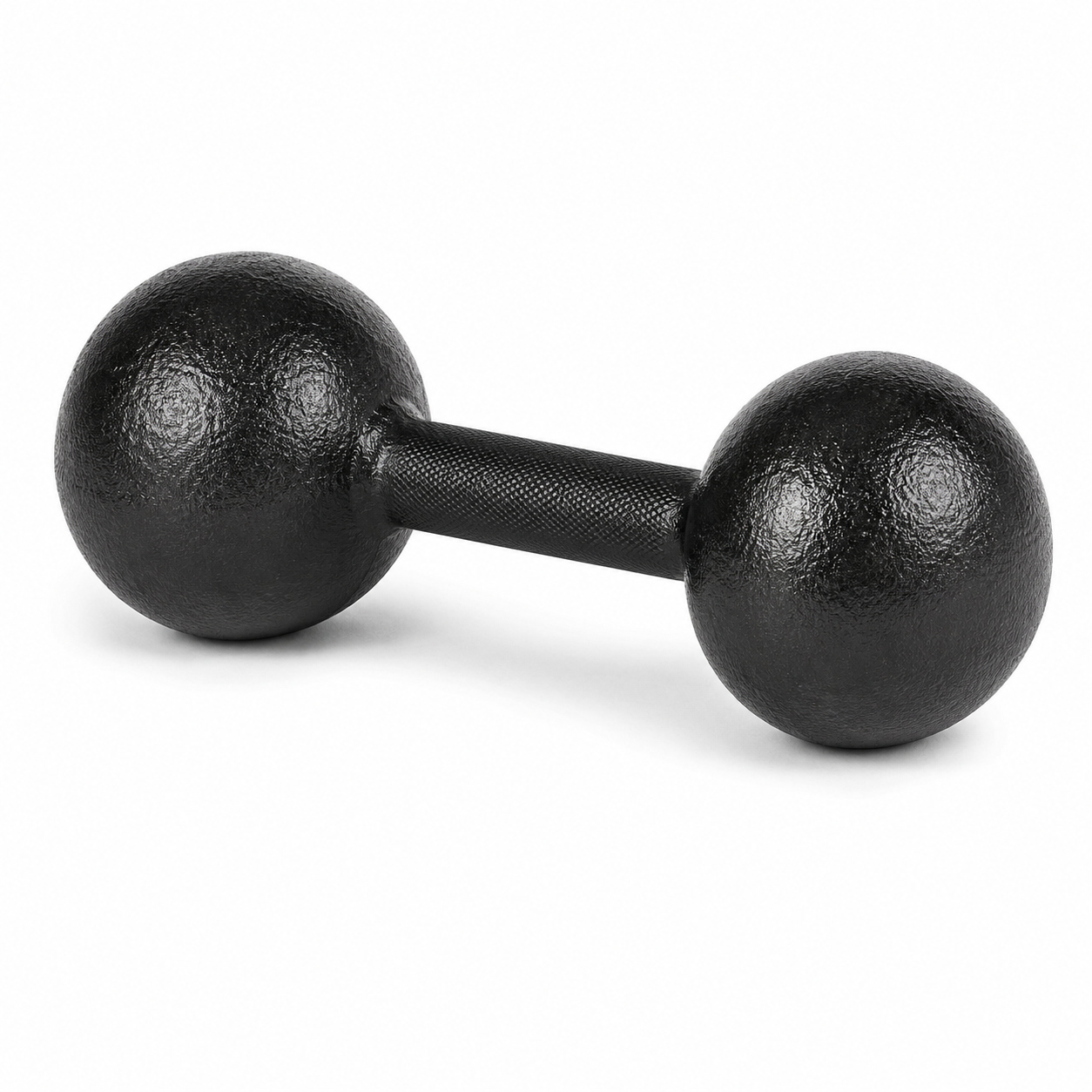 Haltère rond en fonte noire 10 kg prise centrale texturée