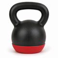 Kettlebell noir 20 kg en fonte avec base caoutchouc rouge