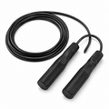 Corde à sauter réglable en PVC noir longueur 3 m poignées ergonomiques