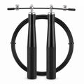 Corde à sauter de vitesse noire câble acier gainé longueur 3 m