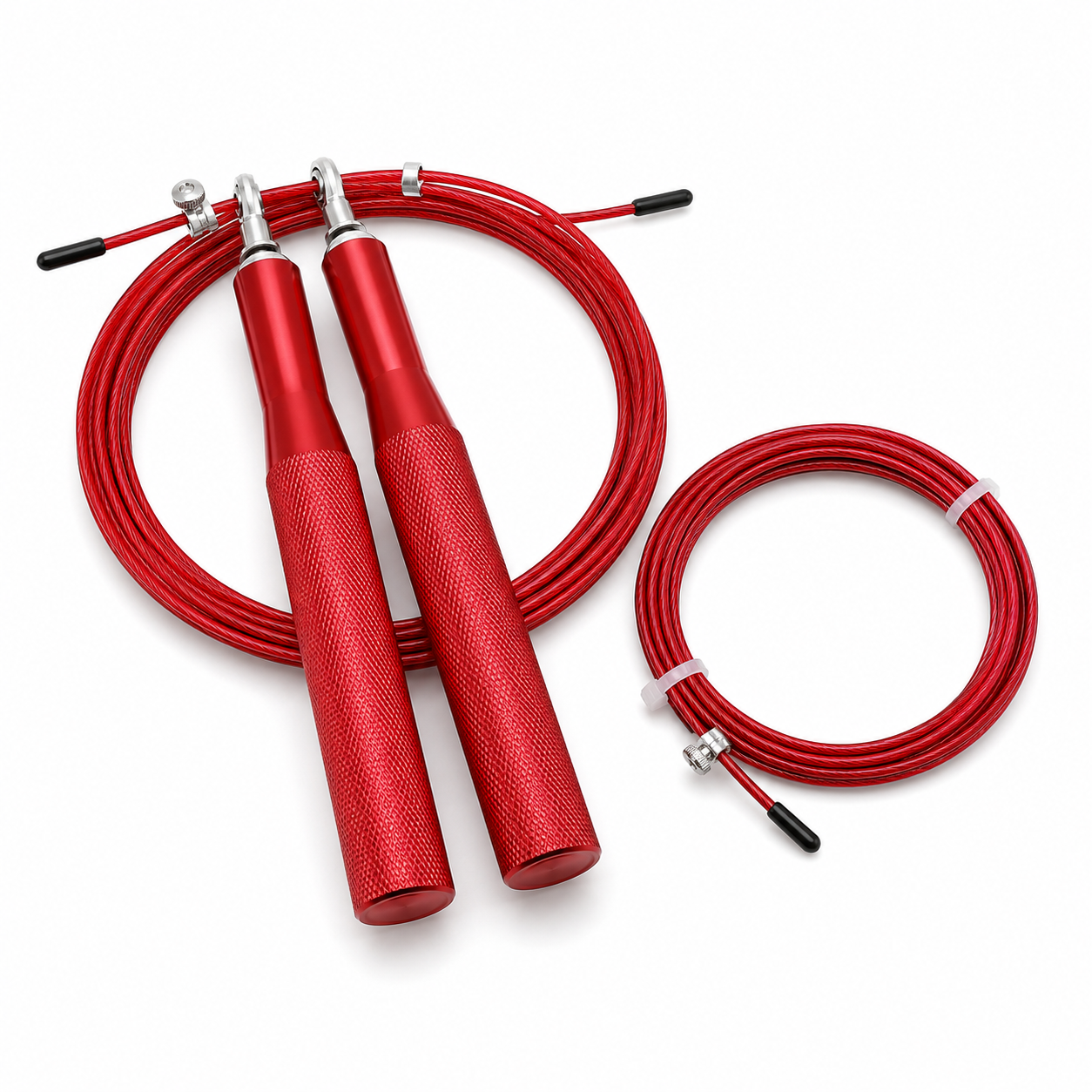 Corde à sauter de vitesse rouge câble acier 3 m avec câble de rechange