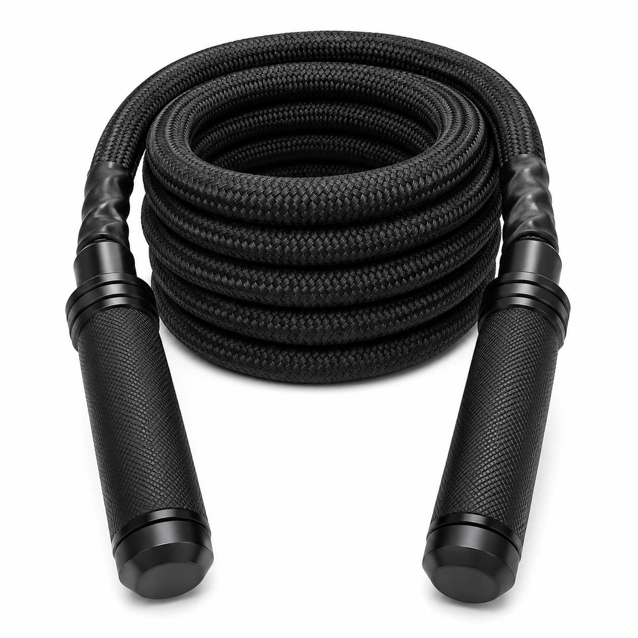 Corde à sauter lourde noire 1 kg longueur 2,8 m poignées renforcées