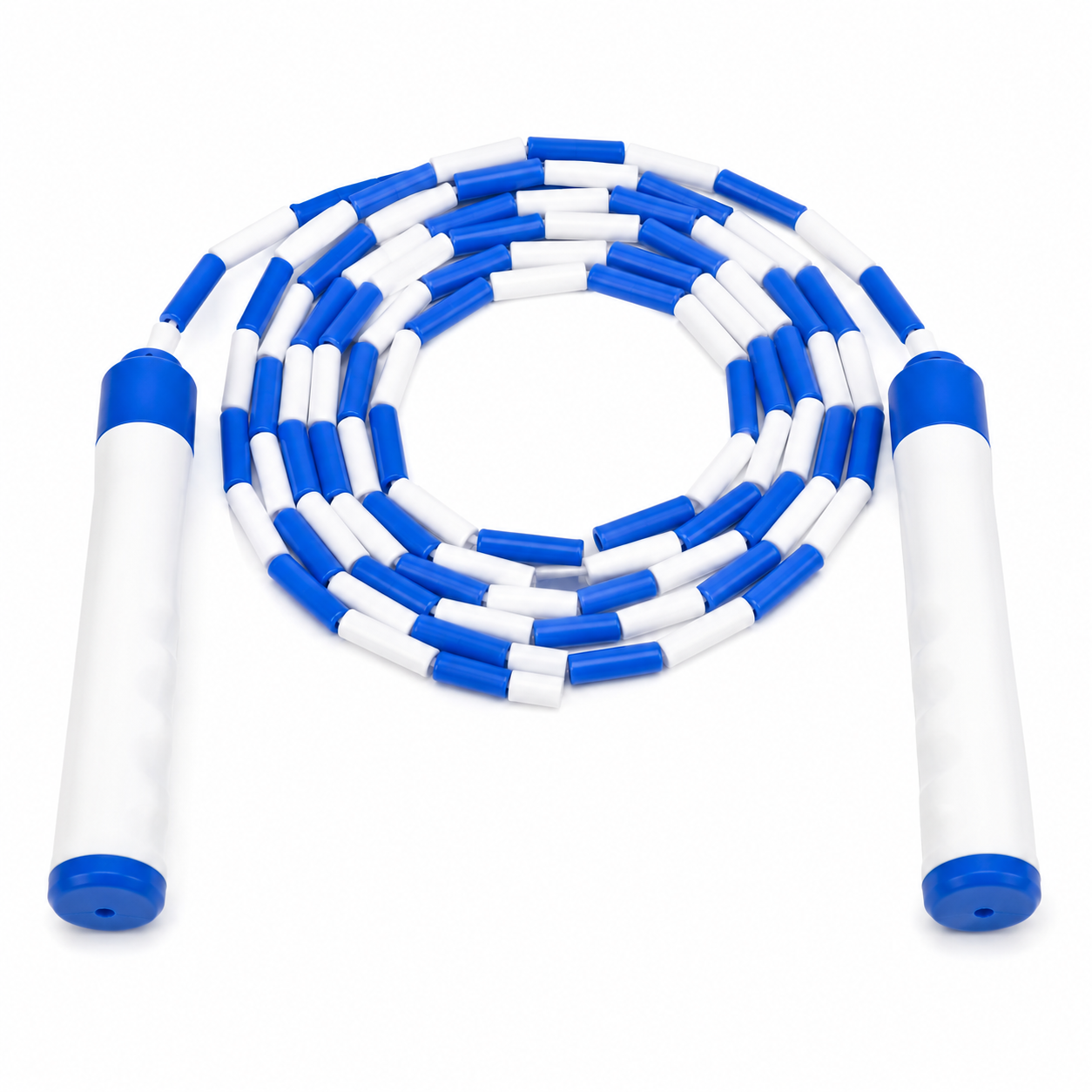 Corde à sauter segmentée blanc et bleu longueur 2,8 m